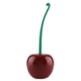 Toilet Brush Holder Set, Toliet Brush with Holder Standing Set Cherry - Shape Lavatory Bathroom Tool(Red)