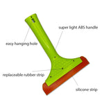 Super Flexible Silicone Squeegee, Water Blade, Water Wiper Shower, for r Car Windshi,ELD, Window, Mirror, Glass Door, Blue and Green
