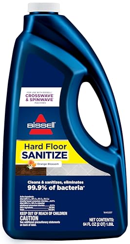 Bissell Hard Floor Sanitize Formula, 25041, 64 Fl Oz CrossWave & Spinwave, Use on Sealed Hard Floors, Orange Bloosom