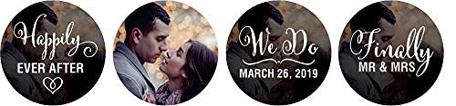 Darling Souvenir 190 Pcs Personalized Black Pre-Wedding Celebration Candy Drop Stickers - Self-Adhesive Mini Chocolate Wrappers for Bridal Shower