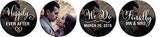 Darling Souvenir 190 Pcs Personalized Black Pre-Wedding Celebration Candy Drop Stickers - Self-Adhesive Mini Chocolate Wrappers for Bridal Shower