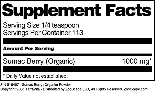Sumac Berry (Organic) Powder (4 oz, ZIN: 516467) - 3 Pack