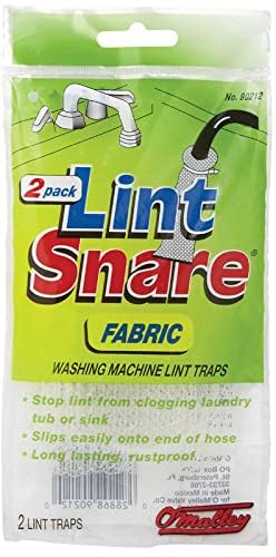 O'Malley Lot of 12 Lint Snare Fabric Washing Machine Traps with Ties Clamps (6 Packs of 2)