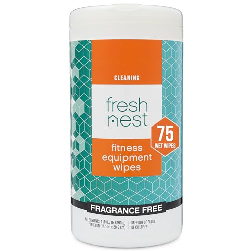 Fresh Nest Fitness Equipment Wipes - Cleaning Wipes for Yoga Mats, Pilates Studios, Gyms, Peloton & Cycle Bikes, Spas - Fragrance-Free Wipes Surface