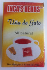 Inca's Herb Uña De Gato (Cat's Claw Tea) Single Box 1.32oz - Product of Peru
