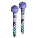 Original Chocolatey Candies in Cane with Snowflake Topper - 1.5 oz, Metallic White, Blue, Purple & Green Candies, Festive Lavender Tube for Holiday