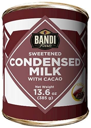 BANDIFoods Imported Sweetened Condensed Milk, 13.6 Ounce (Pack of 12), Easy Opener, Authentic Delicious Taste for Baking, Tea and Coffee (12 Pack, Cacao)