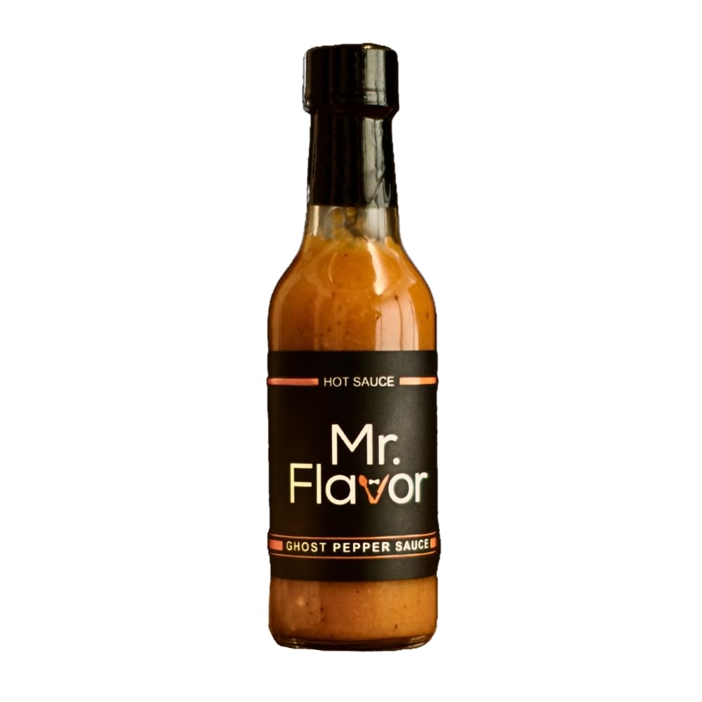 Mr. Flavor's Extreme Ghost Pepper Hot Sauce - Fiery & Flavorful, Perfect for Enhancing Meals with Bold Heat, 5oz