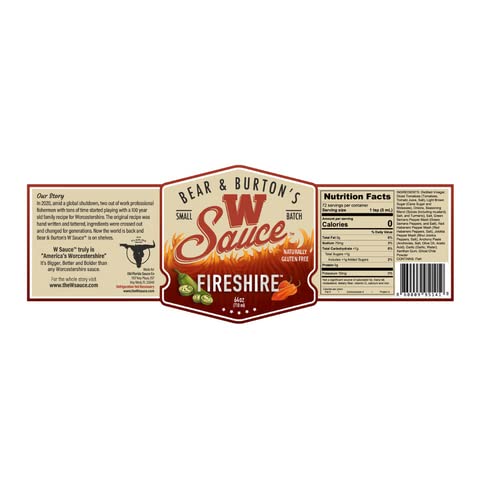 Bear & Burton's W Sauce, 64oz Jug (Fireshire)