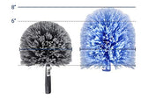 Mister Coolz Cobweb Duster Twist-on/Screw-on Head Attachment with Locking Screw- Ceiling and Corner Duster- Spider Web Duster, Cob Web Brush (Blue)
