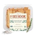 Firehook Rosemary Sea Salt Crackers - Artisan Baked, Craveably Crunchy - Organic, Non-GMO, Kosher - 8 oz Box