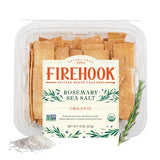 Firehook Rosemary Sea Salt Crackers - Artisan Baked, Craveably Crunchy - Organic, Non-GMO, Kosher - 8 oz Box