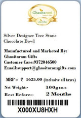 Ghasitaram Gifts Chocolate - Silver Designer Tree Stone Chocolate Bowl