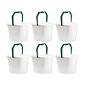 [6 Pack] 3.5 gal Utility Bucket White with Microfiber Cloth - Dual-Pour Spouts - Mop and Bucket Set, Cleaning Bucket, Utility Pail