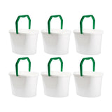 [6 Pack] 3.5 gal Utility Bucket White with Microfiber Cloth - Dual-Pour Spouts - Mop and Bucket Set, Cleaning Bucket, Utility Pail