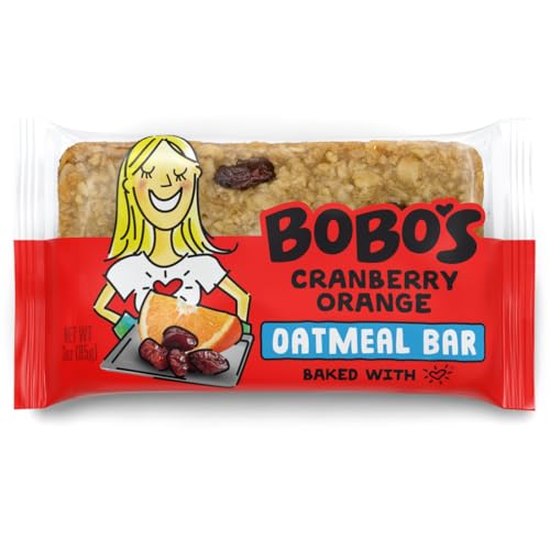 Bobo's Cranberry Orange Oat Bars, Simple Ingredients, Whole Grain Oats, Plant Based, Gluten Free Breakfast Bars, Non-GMO, Healthy Snacks for Adults