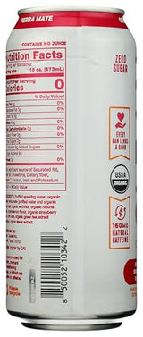 Clean Cause Organic Strawberry Lemonade Sparkling Yerba Mate, 16 Fl Oz