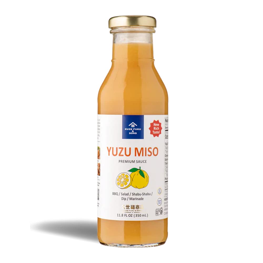 [KUZE FUKU & SONS] Yuzu Miso Premium Sauce, Authentic Savory and Citrus Flavored MultiPurpose Sauce & Salad Dressing (11.8 Fl. Oz/348.96 ml)