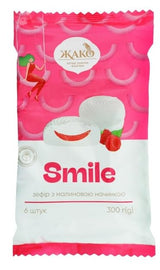 Jako Zefir Smile With Raspberry Filling Marshmallow 10.58 oz / 300 gr Product of Ukraine (1 Pack)