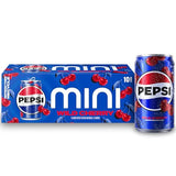 Pepsi Wild Cherry Cola Soda Pop Mini Cans, 7.5 Ounce Mini Cans (10 Pack) (Packaging May Vary)