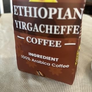 ETHIOPIAN YIRGACHEFFE Whole Beans coffee, medium roast, single origin,100% Arabica, natural process, specialty Ethiopian coffee 16oz (1 pound)