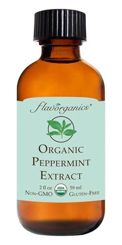 Flavorganics Organic Peppermint Extract, 2-Ounces Glass Bottles (Pack of 3)
