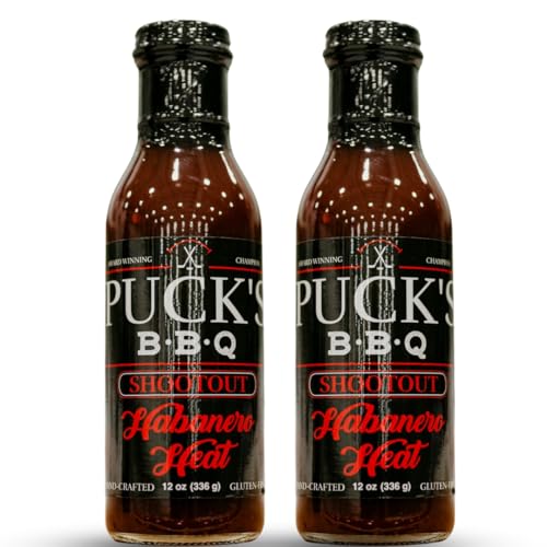 Puck's BBQ Shootout - Habanero Heat Sauce, 12 oz BBQ Sauce (2)