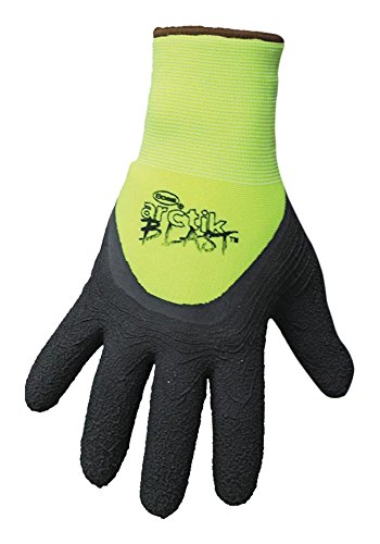 BOSS Men's ARCTIK BLAST HIGH-VIS Gloves, Superior Grip, 3/4 Dip Latex Palm, Cold Resistant, Green, Large, (7845L)