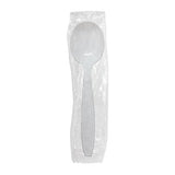 Karat [5.6" - 1000 pcs] White Individually Wrapped Plastic Heavy-Weight Disposable Soup Spoon, White (U3522W)