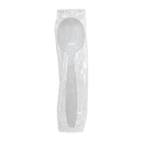 Karat [5.6" - 1000 pcs] White Individually Wrapped Plastic Heavy-Weight Disposable Soup Spoon, White (U3522W)