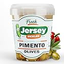 Jersey Pickles - Pimento Stuffed Olives (Quart) - Olives Stuffed - Hand-Stuffed Gourmet Olives with Premium Fillings for Snacks, Charcuterie