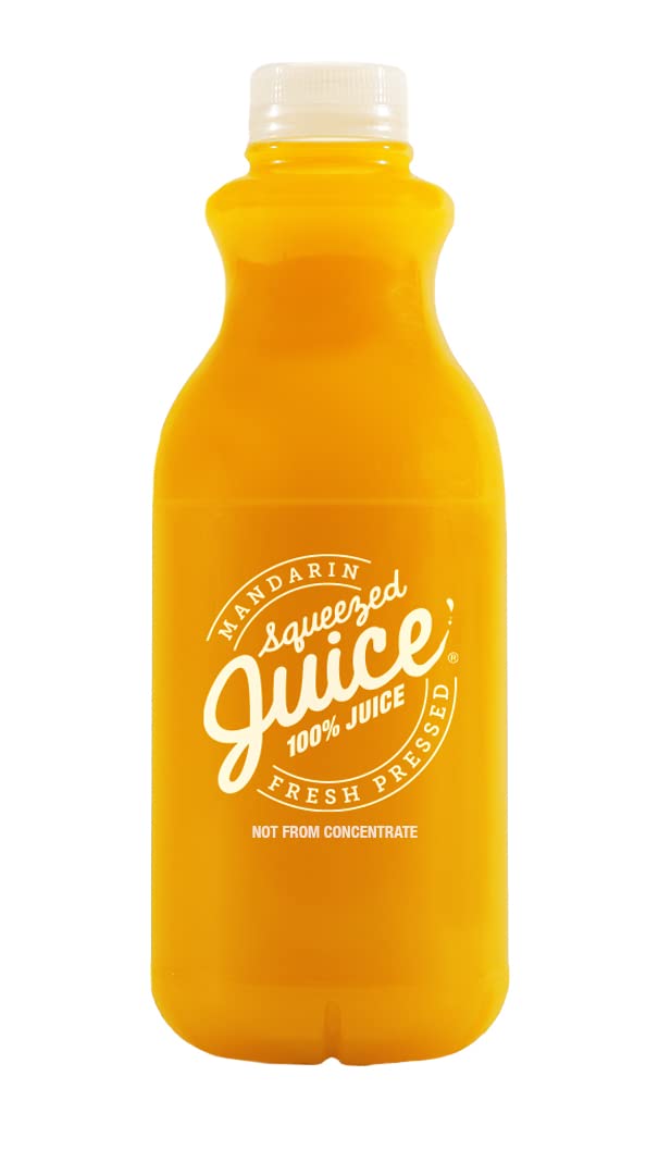 Squeezed Juice 100% Mandarin Juice, 32 fl oz, 6 Pack Bottles | HPP Pasteurized | Not from Concentrate | Fresh Pressed | California Fruit Juice…