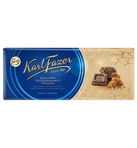 Fazer Karl Fazer Salty toffee crunch in Milk Chocolate 4 bars of 200g