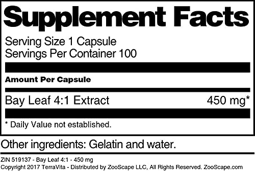 Bay Leaf 4:1-450 mg (100 Capsules, ZIN: 519137) - 3 Pack