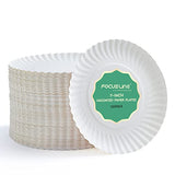 FOCUSLINE 7 Inch White Paper Plates, Uncoated Paper Plate, Everyday Disposable Dessert Plates 7" Plate Bulk, Pack of 500 Count