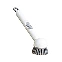 6-in-1 Dish Brush with Detergent Dispenser 360° Rotating Scrubber for Pots Pans Dishes & Utensils Adjustable Angles Non-Slip Grip Handle Durable PET