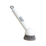 6-in-1 Dish Brush with Detergent Dispenser 360° Rotating Scrubber for Pots Pans Dishes & Utensils Adjustable Angles Non-Slip Grip Handle Durable PET