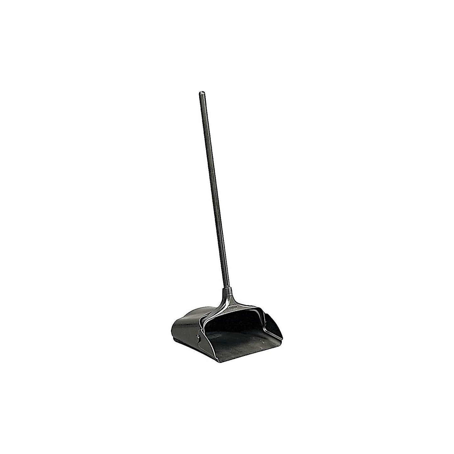 Rubbermaid Commercial Products Dustpan with Long Handle Plastic Black Compatible with Any Broom for Lobby/Restaurant/Office/Home/Dog Pooper Scooper