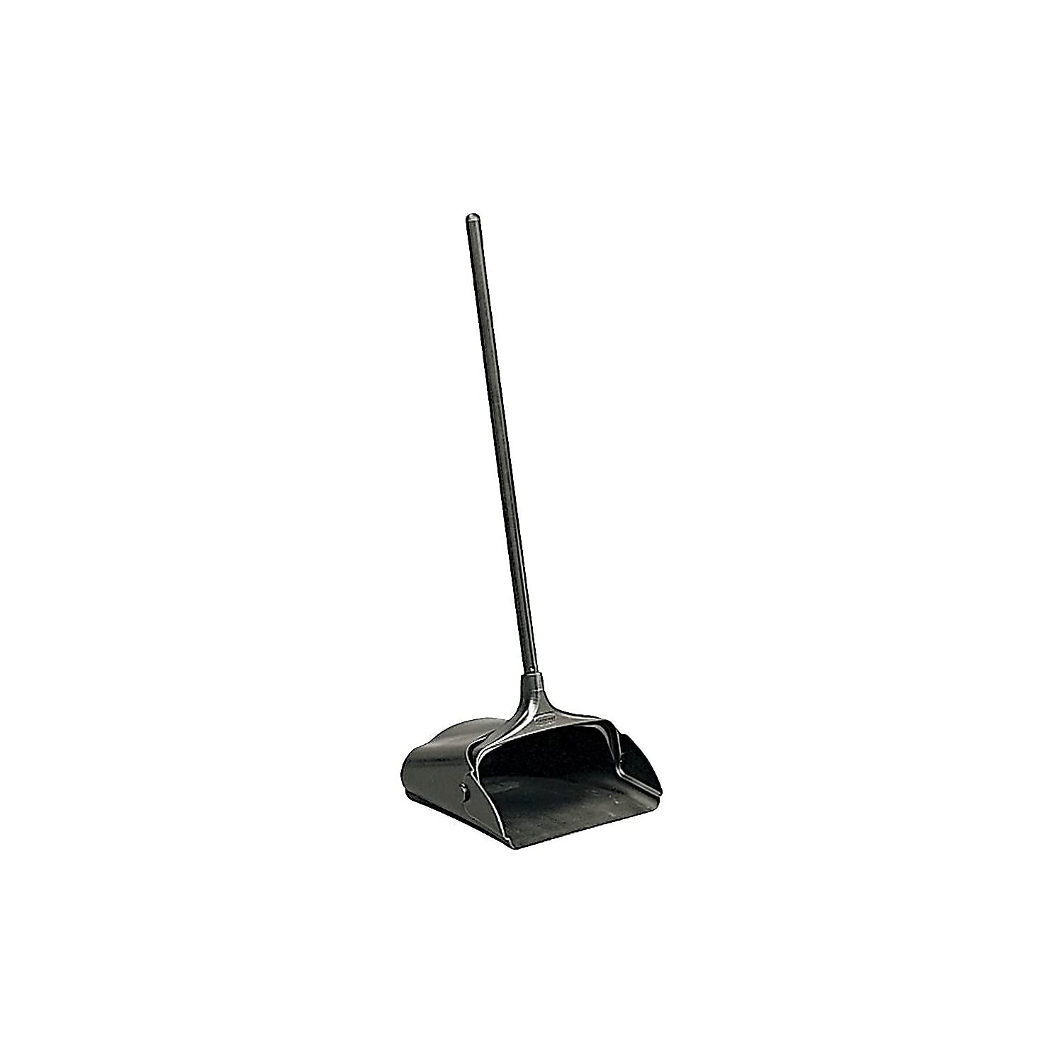 Rubbermaid Commercial Products Dustpan with Long Handle Plastic Black Compatible with Any Broom for Lobby/Restaurant/Office/Home/Dog Pooper Scooper