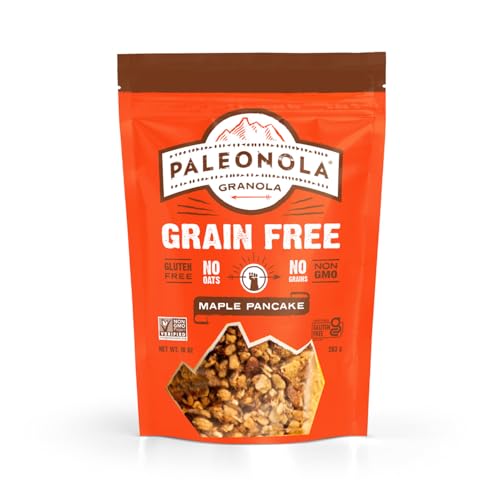 Paleonola Maple Pancake Grain Free Granola, 10 Oz Resealable Bag (Pack of 1) - Grainless Paleo Granola Blended w/Organic Maple Syrup, Almonds