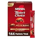 NESCAFÉ Taster's Choice, Instant Coffee Packets, Light Medium Roast Coffee, House Blend, 8 Boxes (144 Packets)