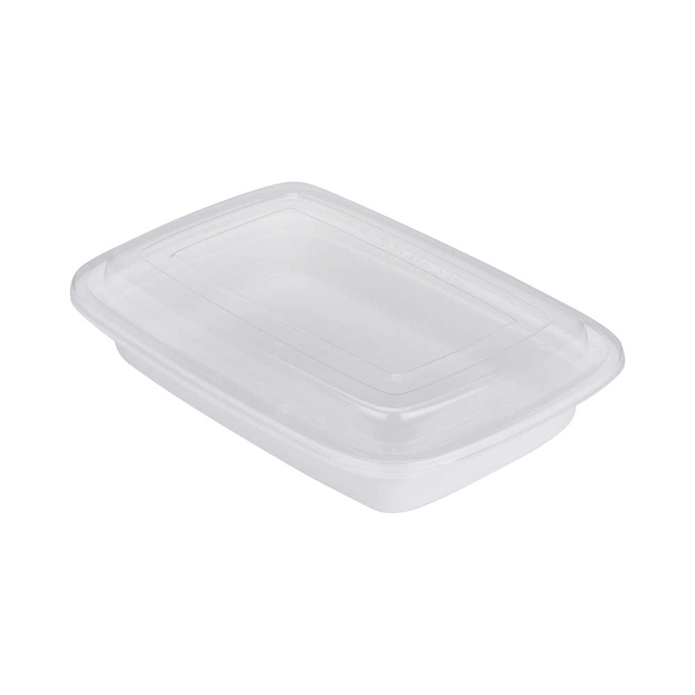 Restaurantware Asporto 16 Ounce To Go Boxes 100 Microwavable Round Soup Containers - Clear Plastic Lids Included Do Not Contain BPA White Plastic