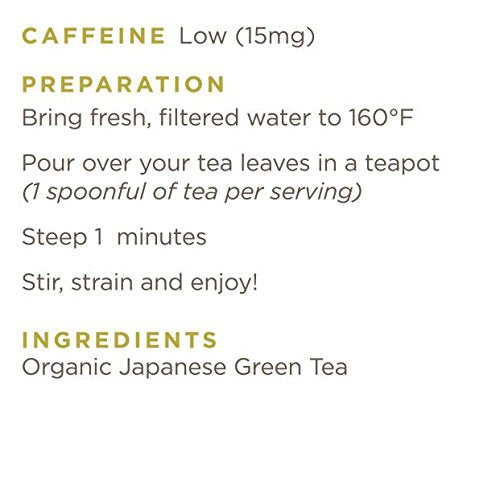 Golden Moon Tea Organic Sencha Green Tea - Loose Leaf, Non-GMO - 1 Pound (192 Servings)