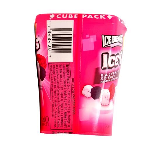 Ice Breakers Ice Cubes Raspberry Sorbet Gum Bottle- 4 ct