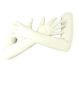Premium Latex Long Gloves (Opera Length) Fetish - White (Small - Washed & Shined)