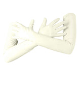 Premium Latex Long Gloves (Opera Length) Fetish - White (Small - Washed & Shined)