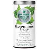 The Republic of Tea - Raspberry Leaf SuperHerb Tea Tin, 36 Herbal Tea Bags, Naturally Caffeine-Free