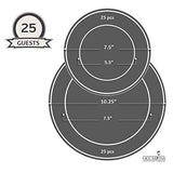 " OCCASIONS " 50 Plates Pack (25 Guests)-Wedding Party Disposable Plastic Plate Set -25 x 10.25'' Dinner + 25 x 7.5'' Salad/Dessert plates (Princess
