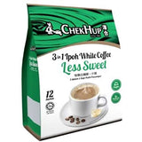 Chek Hup 3 In 1 White Coffee Less Sweet (12 x 35g) 420g - White coffee's smooth texture with premium rock sugar. With no added artificial coffee
