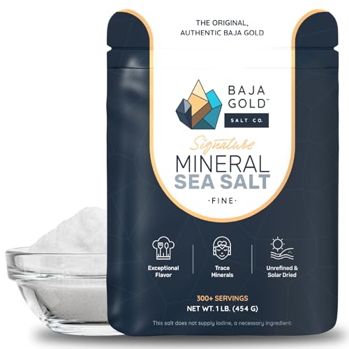 Baja Gold Signature Mineral Sea Salt - Recommended by Gary Brecka - Authentic Fine Grind Salt for Cooking & Baking | Natural Baja Salt for Culinary